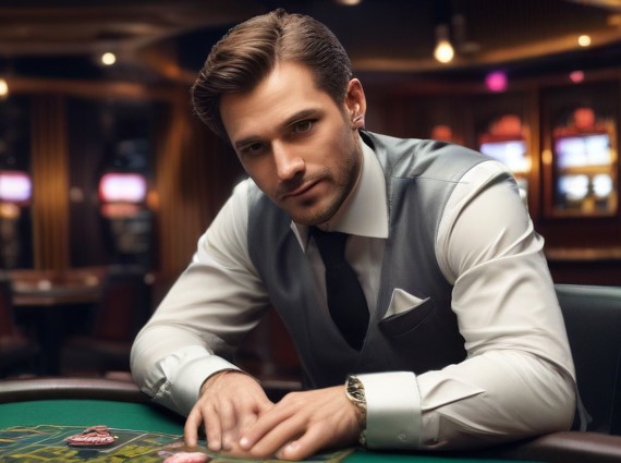 man playing casino games