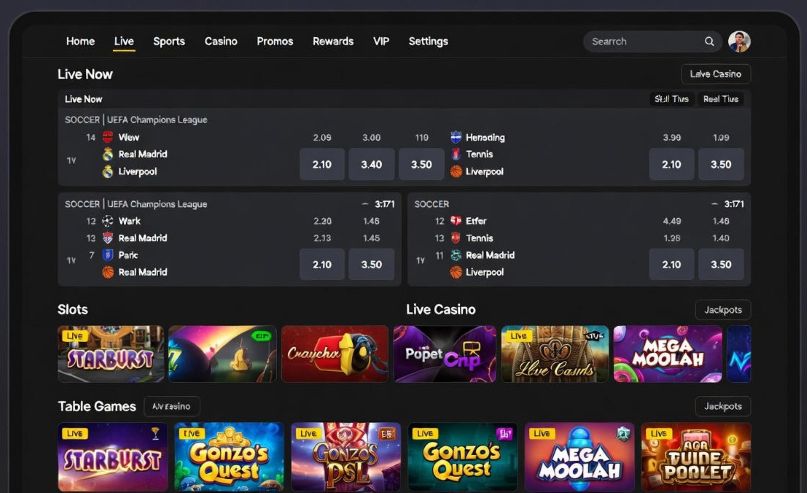 live betting odds and casino games